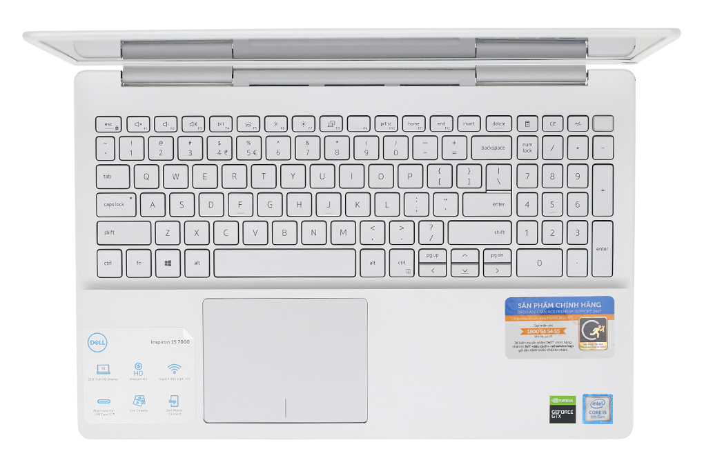 Laptop Dell Inspiron 7591 i5 9300H/8GB/256GB/3GB GTX1050/Win10 (N5I5591W) Màu Bạc