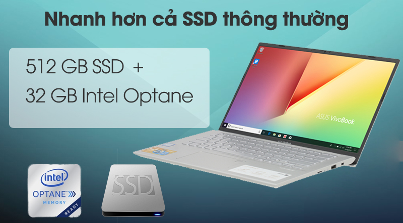 Laptop Asus VivoBook A412FA i3 8145U/4GB/32GB+512GB/Win10 (EK661T)