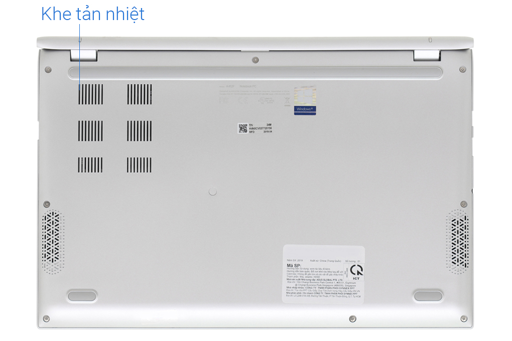 Laptop Asus VivoBook A412FA i3 8145U/4GB/32GB+512GB/Win10 (EK661T) Màu Bạc