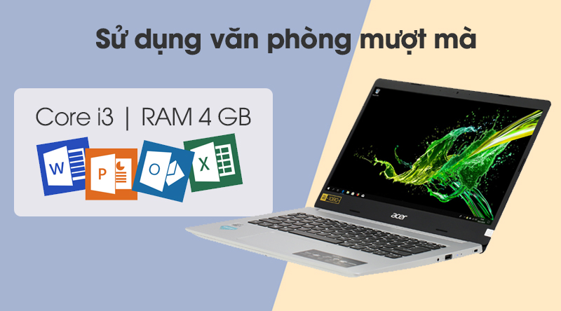 Laptop Acer Aspire A512 trang bị cấu hình trung bình