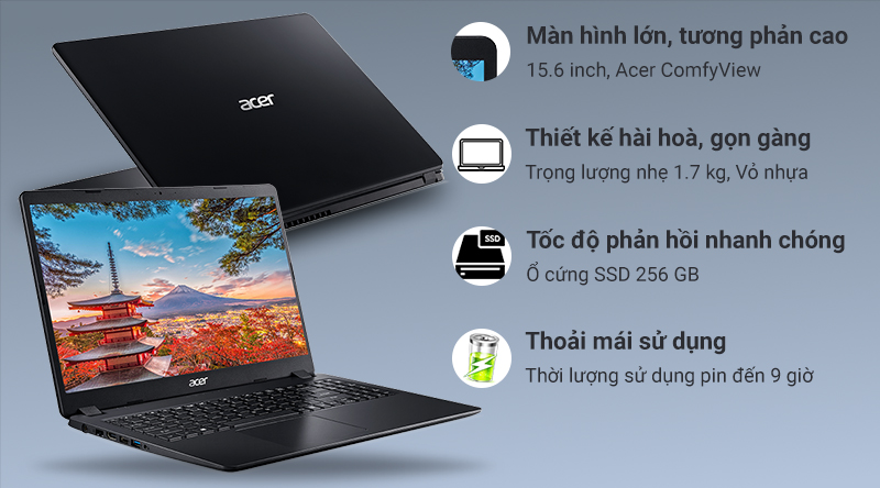 Laptop Acer Aspire A315 54 36QY i3 10110U/4GB/256GB/Win10 (NX.HM2SV.001)