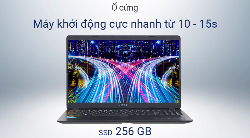 Laptop Acer Aspire A315  sở hữu ổ cứng SSD 256GB 