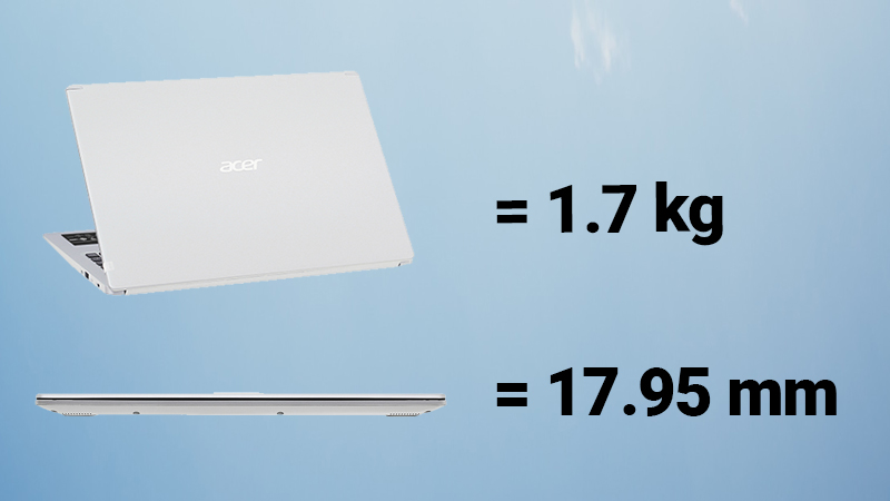 Laptop Acer Aspire A515 54G 51J3 gọn nhẹ, dễ di chuyển