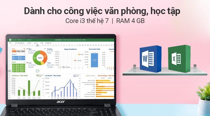 Laptop Acer Aspire A315 54K 36QU i3 7020U/4GB/256GB/Win10 (NX.HEESV.007)