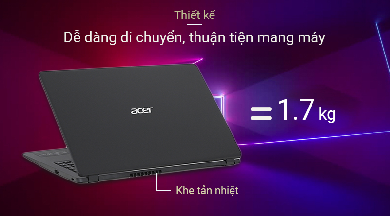 Acer Aspire A315 42 R8PX R3 trọng lượng chỉ 1.7 kg