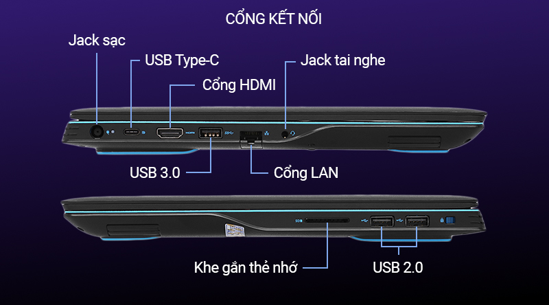 Laptop Dell Gaming G3 15 3590 i5 9300H/8GB/512GB/4GB GTX1650/Win10 (N5I5518W)