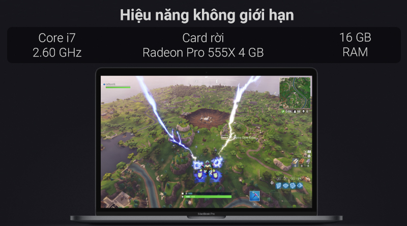 Laptop Apple Macbook Pro Touch 2019 i7 2.6GHz/16GB/256GB/4GB Radeon 555X (MV922SA/A)