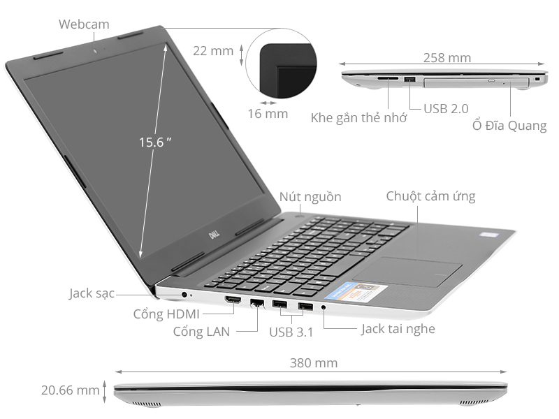 Dell Inspiron 3581 i3 7020U/4GB/1TB/Win10 (P75F005N81A)