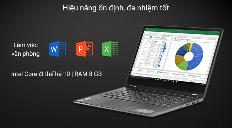 Laptop Lenovo IdeaPad C340 14IML i3 10110U/8GB/512GB/Touch/Win10 (81TK007PVN)