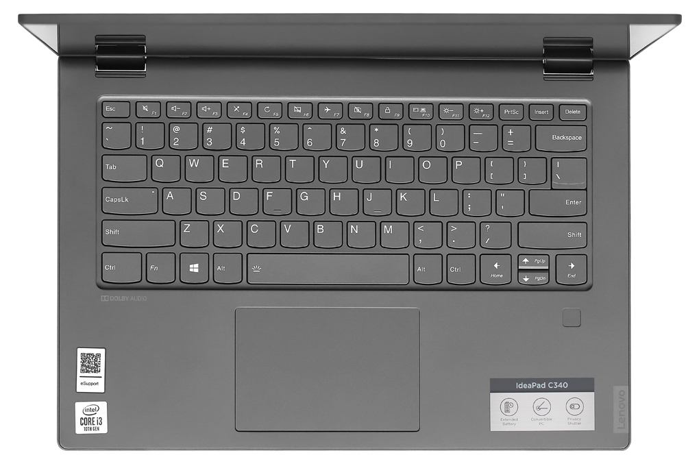 Laptop Lenovo IdeaPad C340 14IML i3 10110U/8GB/512GB/Touch/Win10 (81TK007PVN) Màu Đen