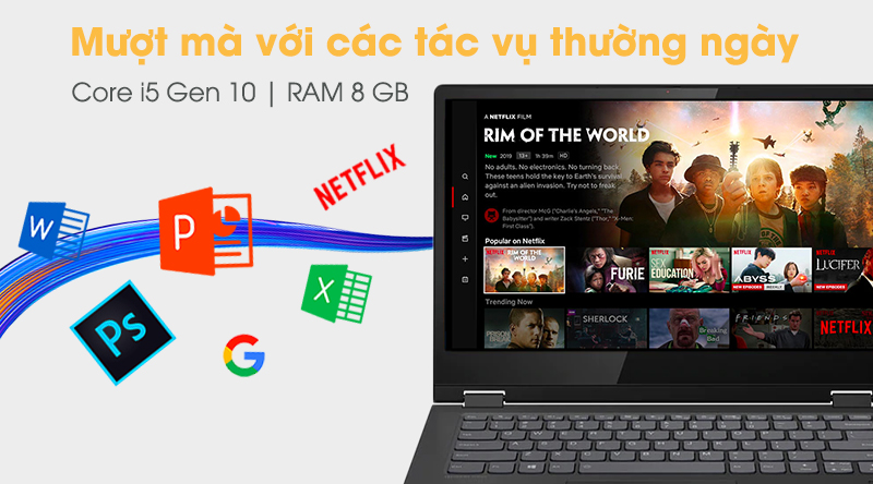 Laptop Lenovo IdeaPad C340 14IML i5 10210U/8GB/512GB/Touch/Win10 (81TK007QVN)