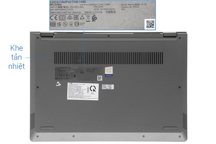 Laptop Lenovo IdeaPad C340 14IML i5 10210U/8GB/512GB/Touch/Win10 (81TK007QVN) Màu Đen