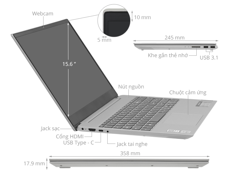 Lenovo IdeaPad S340 15IIL i3 1005G1/8GB/512GB/Win10 (81VW0042VN)