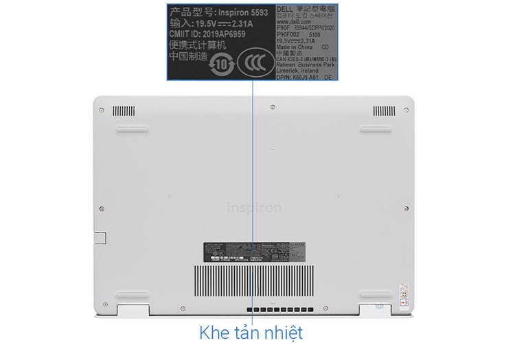 Laptop Dell Inspiron 5593 i5 1035G1/8GB/512GB/Win10 (7WGNV1) Màu Bạc