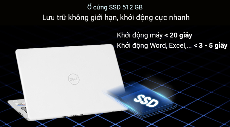 Laptop Dell Inspiron 5593 cho bạn không gian lưu trữ rộng lớn.