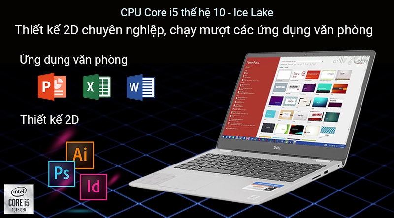Laptop Dell Inspiron 5593 sẽ giúp bạn giải quyết công việc một cách hiệu quả nhờ cấu hình Core i5