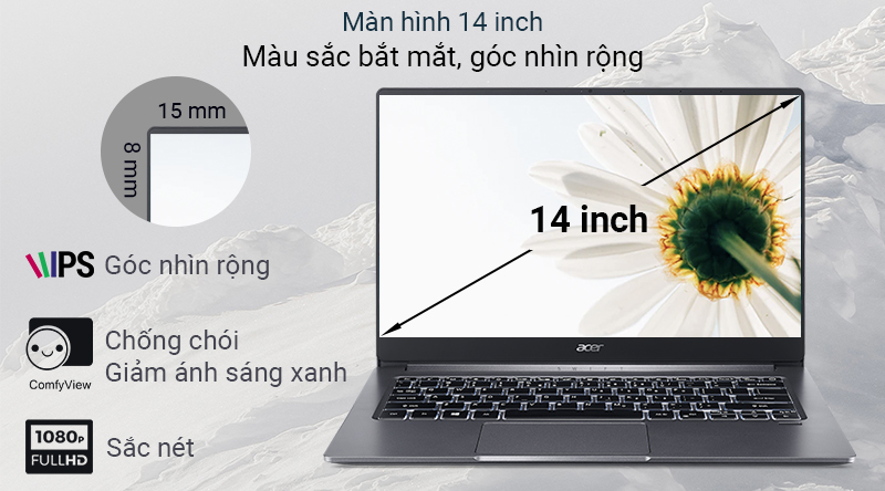Laptop Acer Swift 3S SF314 57G 53T1 i5 1035G1/8GB/512GB/2GB MX250/Win10 (NX.HJESV.001)