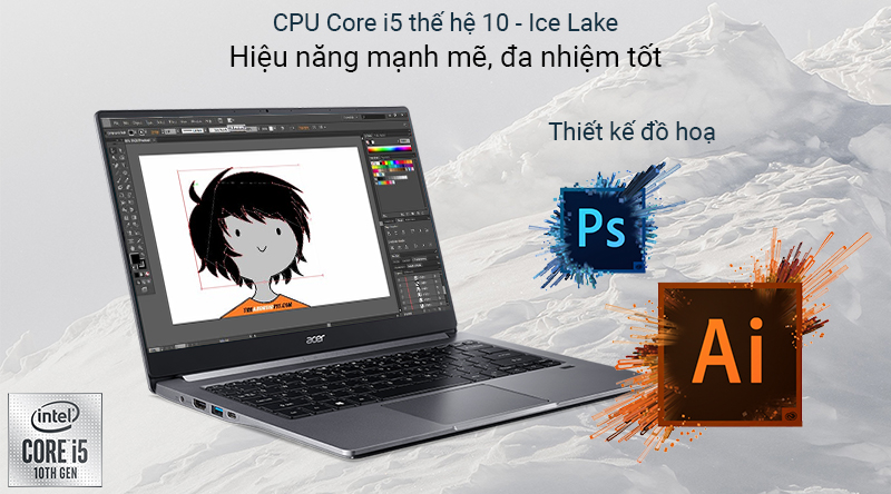 Laptop Acer Swift 3S SF314 57G 53T1 i5 1035G1/8GB/512GB/2GB MX250/Win10 (NX.HJESV.001)