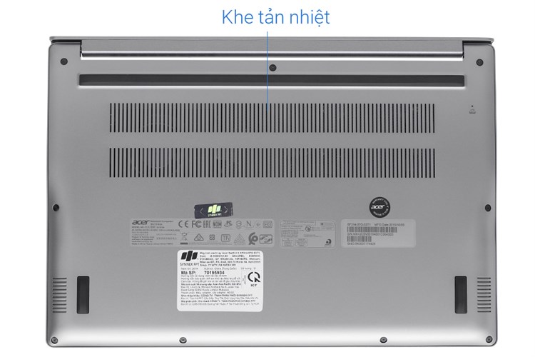 Laptop Acer Swift 3S SF314 57G 53T1 i5 1035G1/8GB/512GB/2GB MX250/Win10 (NX.HJESV.001) Màu Xám