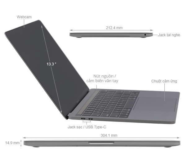 Apple Macbook Pro Touch 2019 i5 1.4GHz/8GB/256GB (MUHP2SA/A)