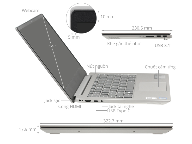 Lenovo IdeaPad S340 14IIL i5 1035G1/8GB/512GB/Win10 (81VV003SVN)