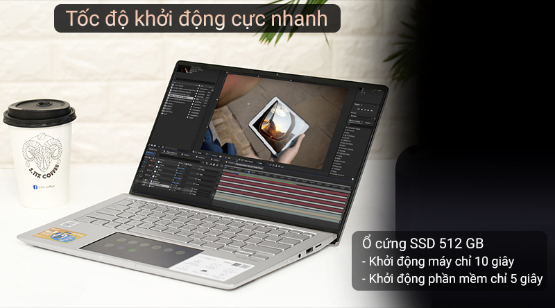 Laptop Asus ZenBook UX434FA i5 10210U/8GB/512GB/Túi/Win10 (A6116T)