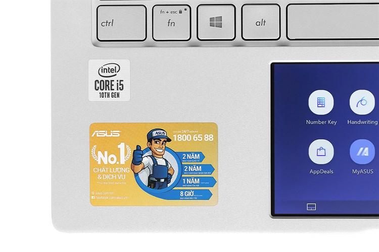 Laptop Asus ZenBook UX434FA i5 10210U/8GB/512GB/Túi/Win10 (A6116T) Màu Bạc