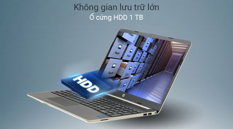 Laptop HP 15s không gian lưu trữ lớn