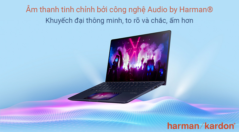 Laptop Asus ZenBook UX434F sử dụng công nghệ Audio by Harman hỗ trợ lọc tạp âm Laptop Asus ZenBook UX434F sử dụng công nghệ Audio by Harman hỗ trợ lọc tạp âm