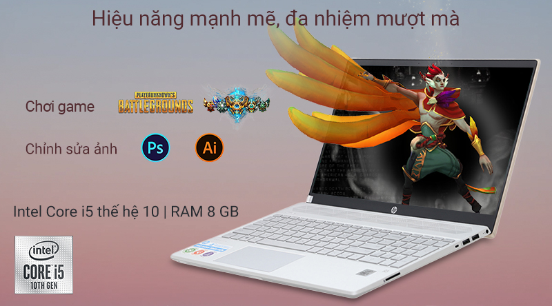 Laptop HP Pavilion 15 cs3012TU i5 (8QP30PA) được trang bị vi xử lí Intel Core i5 thế hệ mới