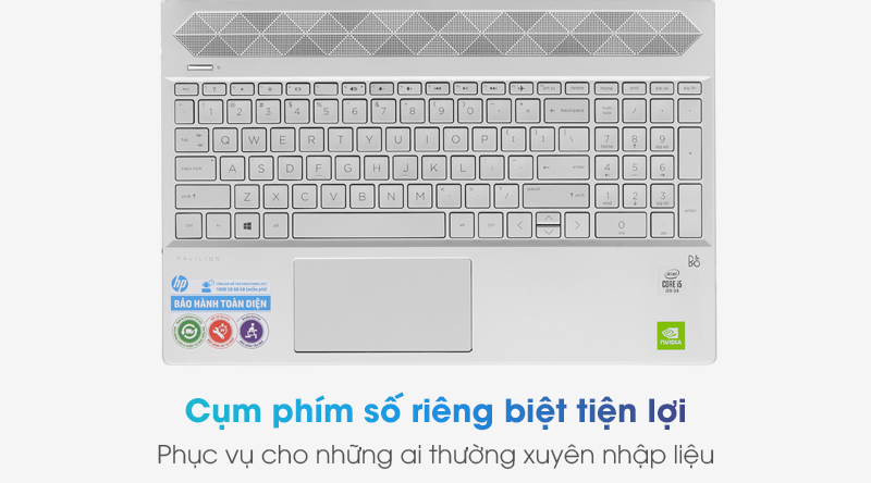 Bàn phím số được trang bị trên HP Pavilion 15 cs3119TX i5 (9FN16PA)