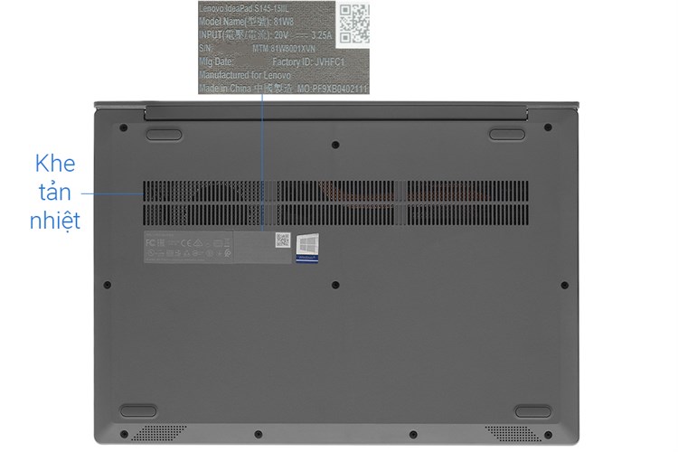 Laptop Lenovo IdeaPad S145 15IIL i3 1005G1/4GB/256GB/Win10 (81W8001XVN) Màu Xám