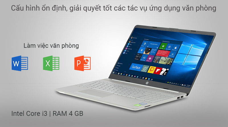 Laptop HP 15s du0072TX được trang bị bộ vi xử lý Intel Core i3 Laptop HP 15s du0072TX được trang bị bộ vi xử lý Intel Core i3