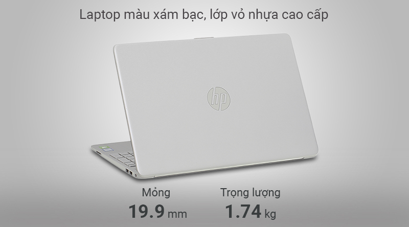 Laptop HP 15s du0072TX có trọng lượng 1.74 kg và độ dày 19.9 mm Laptop HP 15s du0072TX có trọng lượng 1.74 kg và độ dày 19.9 mm