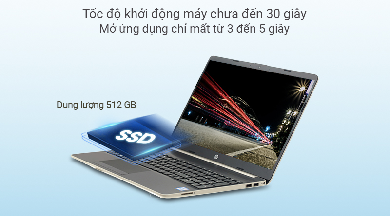Ổ cứng SSD 512 GB tăng tốc độ vận hành và truy xuất dữ liệu