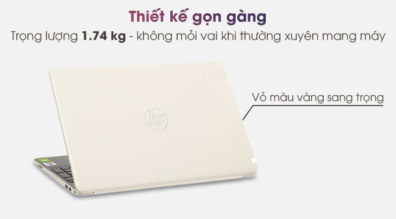 Laptop HP 15s du1039TX (8RK39PA) có thiết kế nhỏ gọn