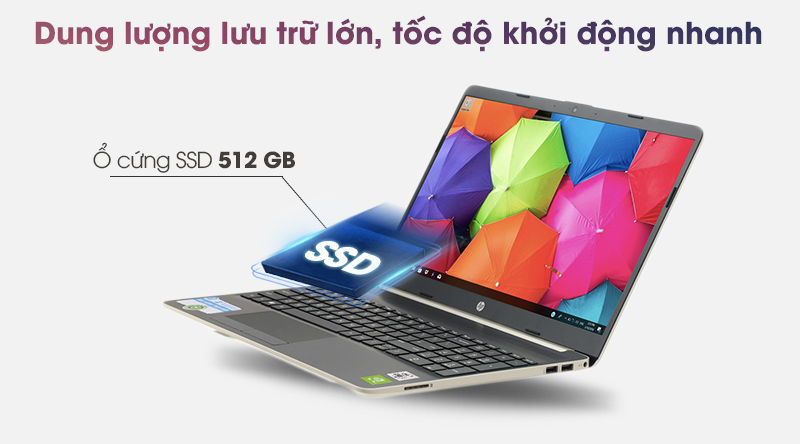 Laptop được trang bị ổ cứng SSD 512 GB