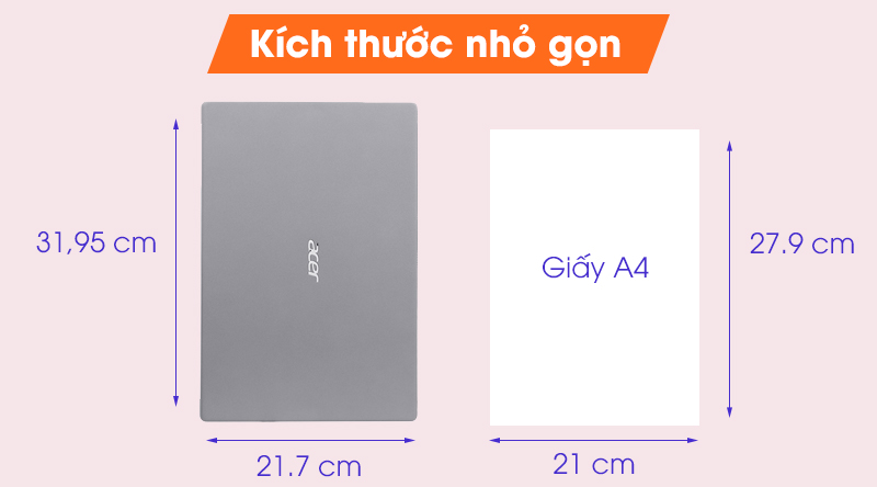 Laptop Acer Swift 3 SF314 57 52GB i5 1035G1/8GB/512GB/Win10 (NX.HJFSV.001)