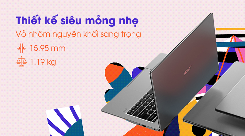 Laptop Acer Swift 3 SF314 57 52GB i5 thiết kế siêu mỏng nhẹ