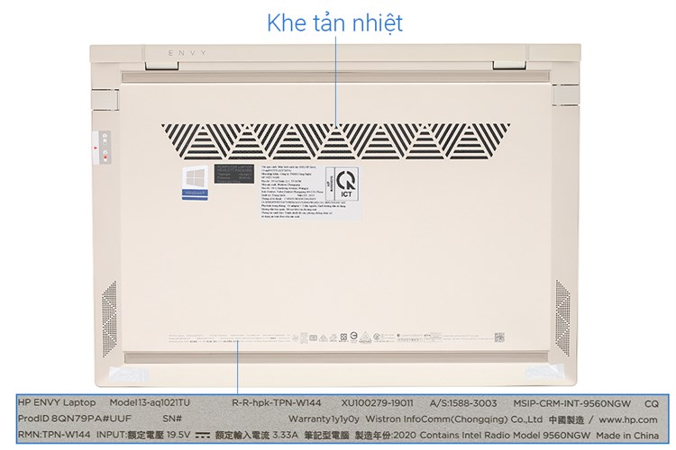 Laptop HP Envy 13 aq1021TU i5/10210U/8GB/256GB/Win10 (8QN79PA) Màu Vàng