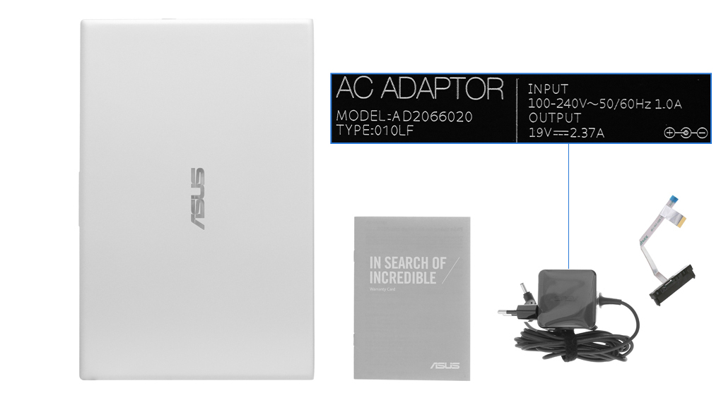 Bộ sản phẩm gồm: Sách hướng dẫn, Thùng máy, Cáp ( nâng cấp HDD ) , Sạc Laptop Asus