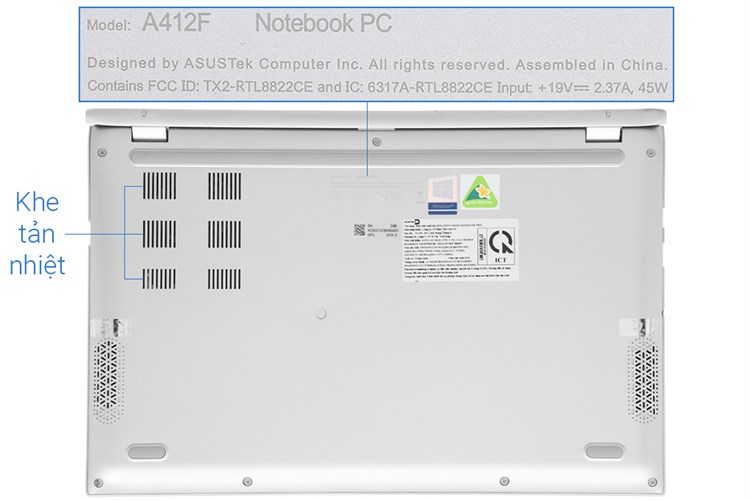 Laptop Asus VivoBook A412FA i5 10210U/8GB/512GB/Win10 (EK738T) Màu Bạc