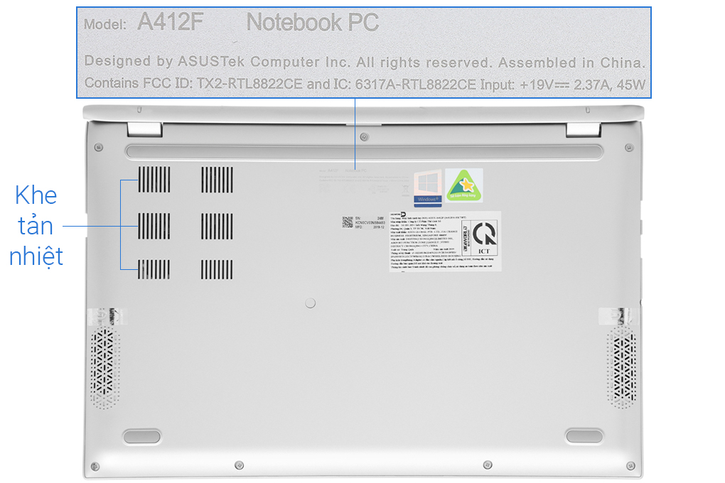 Laptop Asus VivoBook A412FA i5 10210U/8GB/512GB/Win10 (EK738T) Màu Bạc