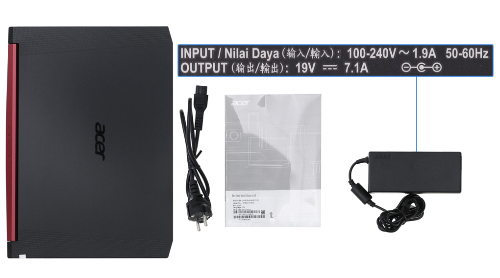 Bộ sản phẩm gồm: Dây nguồn, Sách hướng dẫn, Thùng máy ( 2 thùng ) , Sạc Laptop Acer