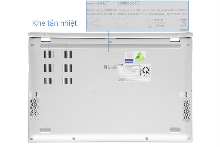 Laptop Asus VivoBook A412F i5 10210U/8GB/32GB+512GB/Win10 (EK739T) Màu Bạc