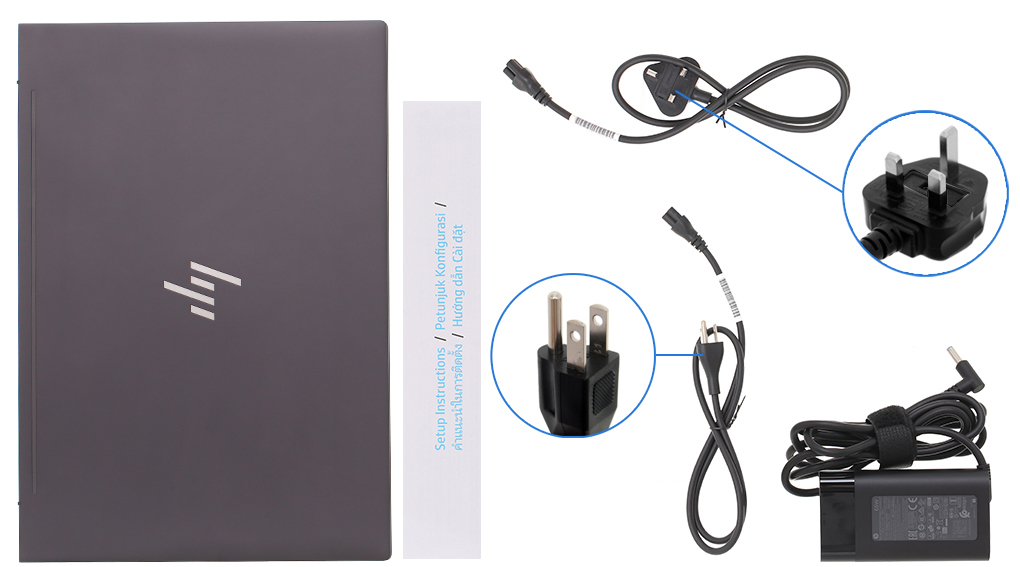 Bộ sản phẩm gồm: Dây nguồn ( 2 dây ) , Sách hướng dẫn, Thùng máy, Sạc Laptop HP