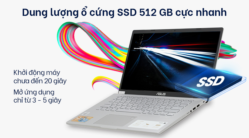 Laptop ASUS VivoBook X409JA i3 (EK015T) | Ổ cứng SSD 512 GB