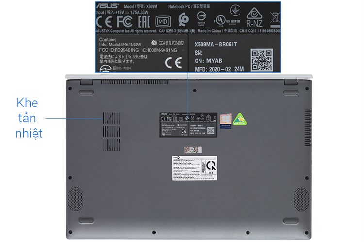 Laptop Asus VivoBook X509MA N4000/4GB/256GB/Win10 (BR061T) Màu Bạc