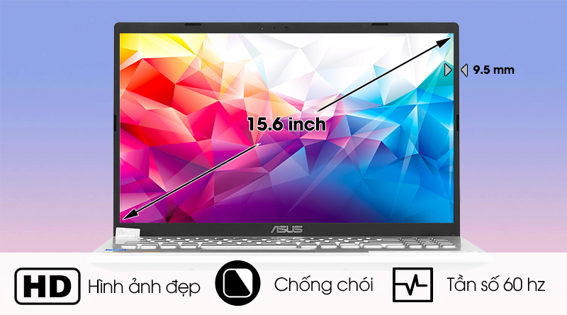 Laptop Asus VivoBook X509MA có độ phân giải HD 
