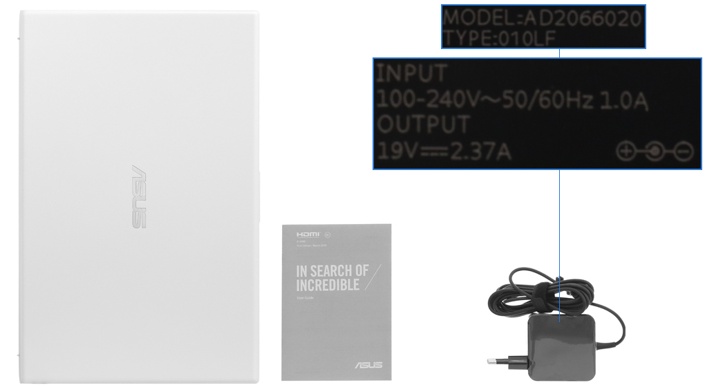 Bộ sản phẩm gồm: Sách hướng dẫn, Thùng máy, Sạc Laptop Asus